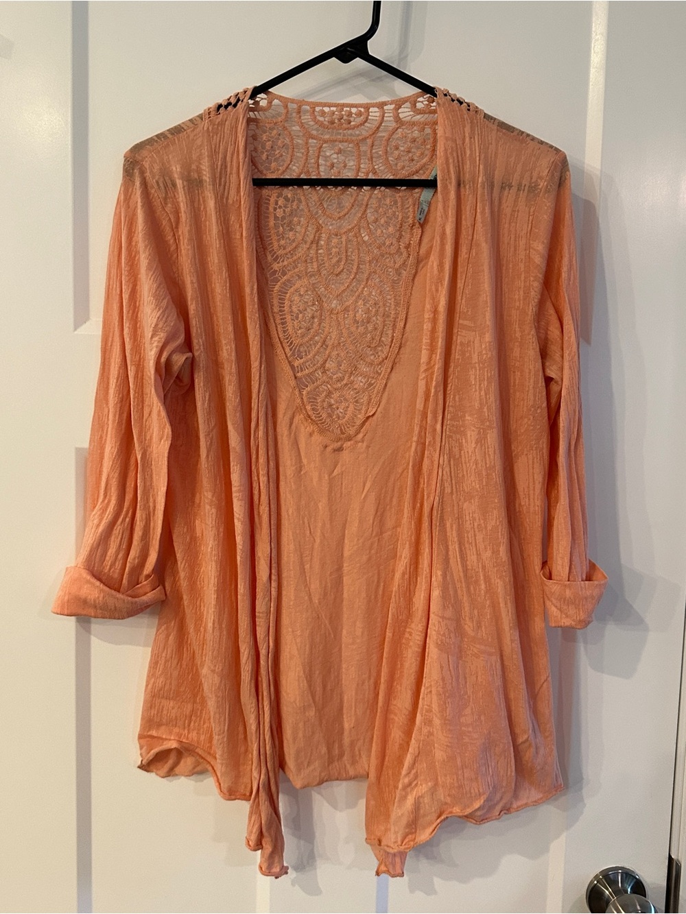 Maurice’s Peach Colored Light weight Cardigan Size XL